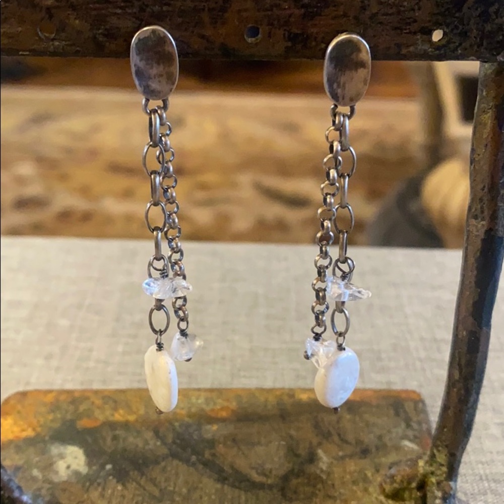 Silpada Post Coin Pearl Earrings